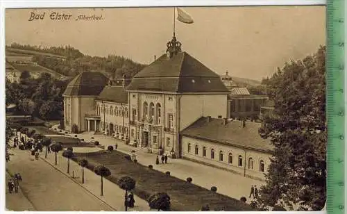 Bad Elster, Albertbad Verlag: Hofkunstanstalt, Löffler & Co. Greiz Postkarte mit Frankatur, mit Stempel BAD ELSTER  17.9