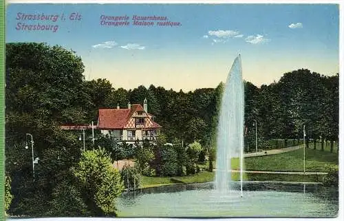Strassburg, rangerie Bauernhaus um 1910/1920 Verlag: Felix Luib,  POSTKARTE,  ohne Frankatur, mit Stempel, Stassburg 21.