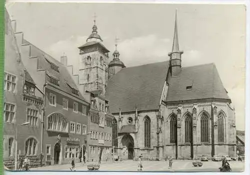 Schmalkalden, Markt mit Stadtkirche um 1970/1980, Verlag:, Auslese-Bild, POSTKARTE mit  Frankatur, mit Stempel,