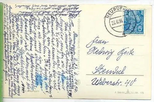 Neuruppin, eingefrorene Schiffe um 1950/1960, Verlag: VEB Volkskunstverlag Reichenbach i. V., Postkarte, mit Frankatur,