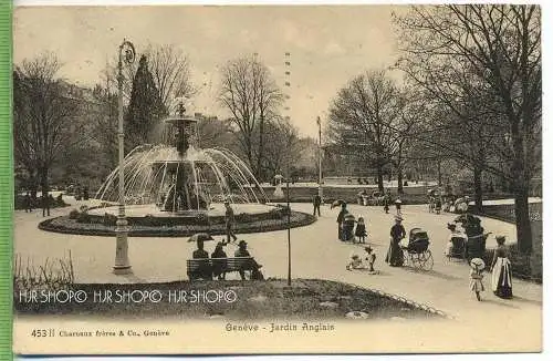 Genève-Jardin Anglais um 1910/1920 Verlag:---, POSTKARTE mit Frankatur, mit Stempel, Abgang, 1913 Genève