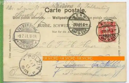 BERN, Untere Stadt um 1900/1910, Verlag: Ernst Selhofer Phot.Bern, Länggasse , Postkarte mit Frankatur, mit Stempel,
