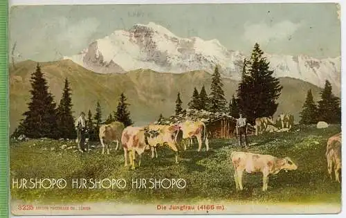 BE, Interlaken, Die Jungfrau, um 1900/1910  Verlag: ---, Postkarte mit Frankatur, mit Stempel, Abgang-23.7.07,