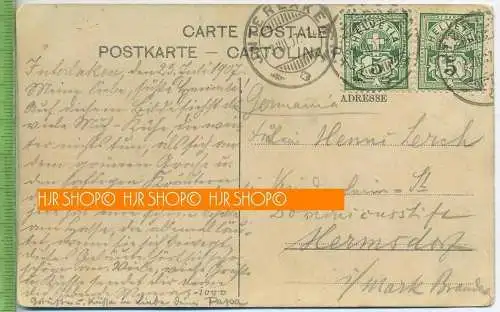 BE, Interlaken, Die Jungfrau, um 1900/1910  Verlag: ---, Postkarte mit Frankatur, mit Stempel, Abgang-23.7.07,