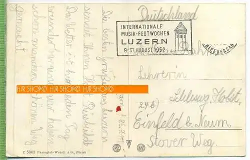 „Luzern, Quai mit Rigi“   um 1950 /1960 , Postkarte Verlag: Wehrli A.G. Zürich, Nr. z5043
