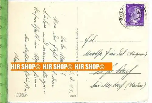 „Rosenheim, Max Josephplatz“  um 1940/1950  , Ansichtskarte mit Frankatur, mit Stempel,