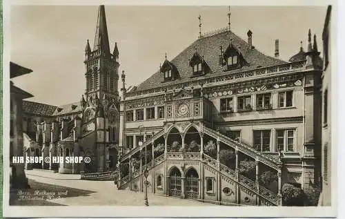 um 1920/1930 Ansichtskarte,  „Bern, Rathaus u. Kirche“  ungebrauchte Karte