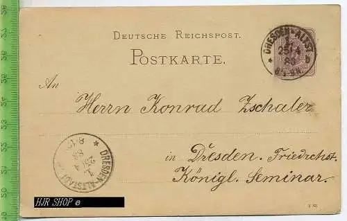 Postkarte, Dresden-Altstadt, gest. 25.04.1883
