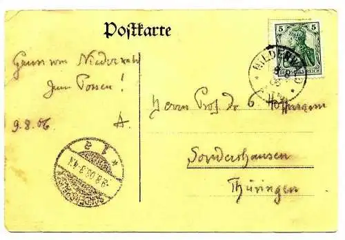 Kopf der Germania, gelaufen 9.08.1906