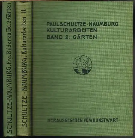 Paul Schultze-Naumburg: Kulturarbeiten Band 2: Gärten. Ergänzende Bilder zu Band II: Gärten. 2 Bände.