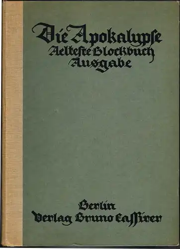 Paul Kristeller (Hrsg.): Die Apokalypse. Älteste Blockbuchausgabe in Lichtdrucknachbildung. 50 Tafeln nebst 4 Tafeln aus zwei späteren Ausgaben und 5 Abbildungen im Text.