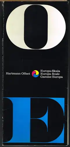 Hartmann Offset. Europa-Skala. Europa Scale. Gamme Europa. [Farben-Mischtafeln].
