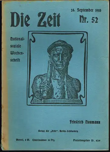 Friedrich Naumann (Hrsg.): Die Zeit. Nationalsoziale Wochenschrift. Nr. 52, 24. September 1903.