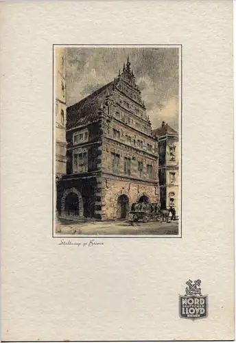 Speisekarte. Gabelfrühstück am Dampfer &quot;Bremen&quot;, Sonnabend, den 21. September 1935. Touristen-Klasse.