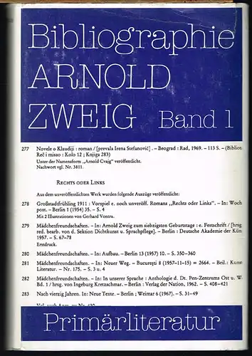 Maritta Rost: Bibliographie Arnold Zweig. Band 1. Primärliteratur.