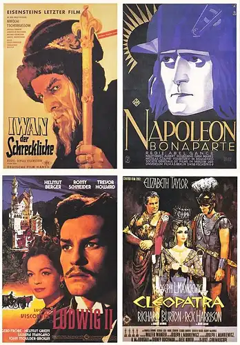 4 Ansichtskarten mit historischen Filmplakaten
  
    