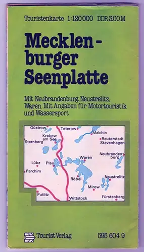 Touristenkarte Mecklenburger Seenplatte, 1984