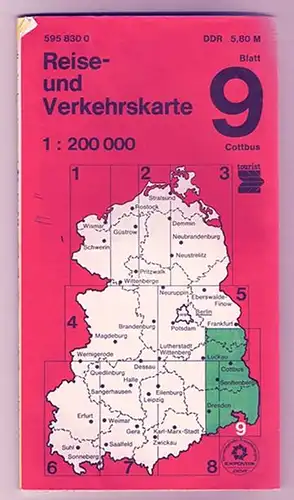 Reise - und Verkehrskarte Cottbus, 1980