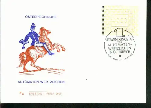 Österreich Mi.-Nr.: 1 ATM  FDC