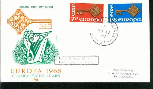 Irland Mi.-Nr.: 202/03  FDC Cept