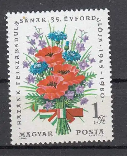 Ungarn Nur Hauptgebiet 1980 Nr 3425 A Postfrisch / **