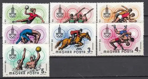 Ungarn Nur Hauptgebiet 1980 Nr 3433/39 A Postfrisch / **