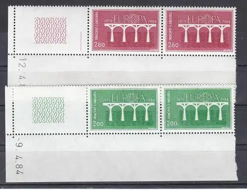 Andorra (franz.)  Nr 350/51 waag. Paar UR Postfrisch / **