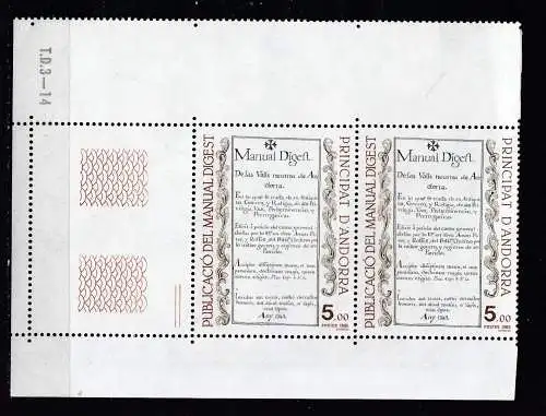 Andorra (franz.)  Nr 373 ER Waag. Paar Postfrisch / **