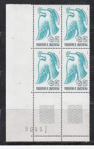 Andorra (franz.)  Nr 374 4.-er Block ER Postfrisch / **