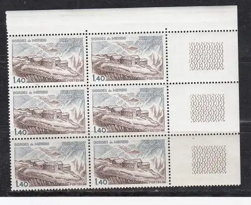 Andorra (franz.)  Nr 312 6.-er Block ER Postfrisch / **