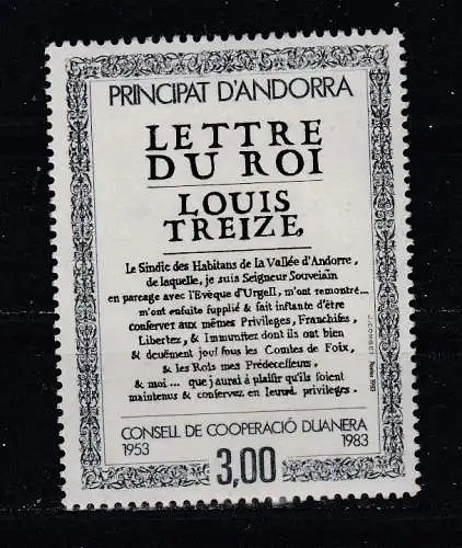 Andorra (franz.)  Nr 336 Postfrisch / **