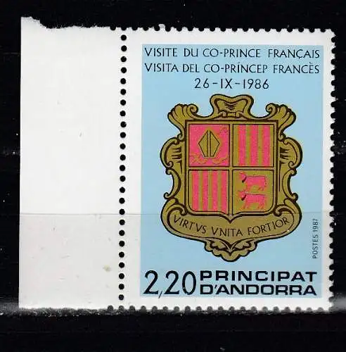 Andorra (franz.)  Nr 376 Postfrisch / **