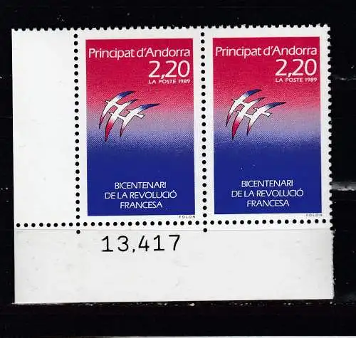 Andorra (franz.)  Nr 397 Paar ER Postfrisch / **