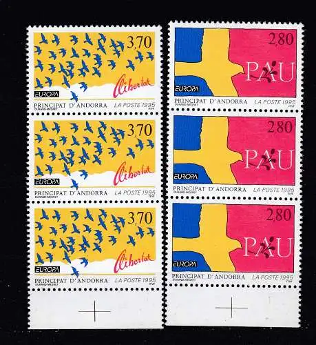 Andorra (franz.)  Nr 477/78 3-Streifen UR Postfrisch / **