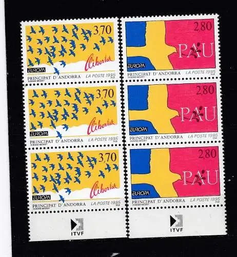 Andorra (franz.)  Nr 477/78 3-Streifen UR Postfrisch / **