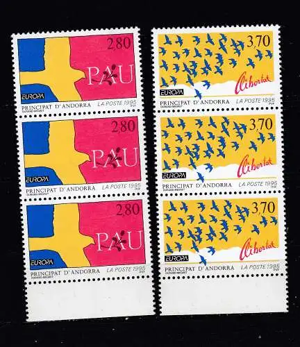 Andorra (franz.)  Nr 477/78 3-Streifen UR Postfrisch / **