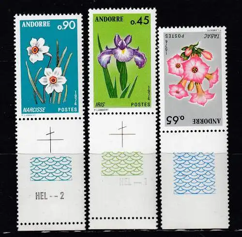 Andorra (franz.)  Nr 255/57 UR Postfrisch / **