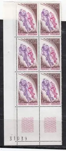 Andorra (franz.)  Nr 30 6.er Block ER Postfrisch / **