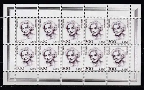 Bundesrep. Deutschland 2001 Nr Zehnerbogen 2159 Postfrisch / **