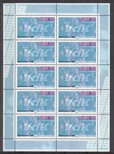 Bundesrep. Deutschland 2001 Nr Zehnerbogen 2160 Postfrisch / **