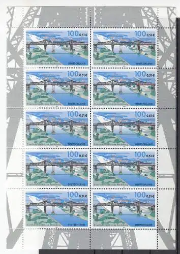 Bundesrep. Deutschland 2001 Nr Zehnerbogen 2178 Postfrisch / **