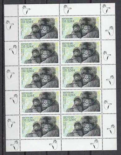 Bundesrep. Deutschland 2001 Nr Zehnerbogen 3182 Postfrisch / **