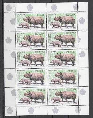 Bundesrep. Deutschland 2001 Nr Zehnerbogen 3183 Postfrisch / **
