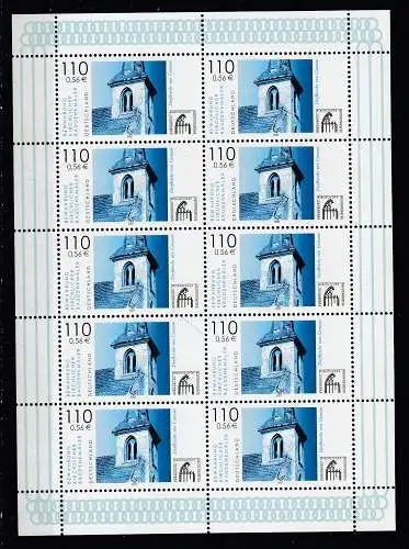Bundesrep. Deutschland 2001 Nr Zehnerbogen 2199 Postfrisch / **