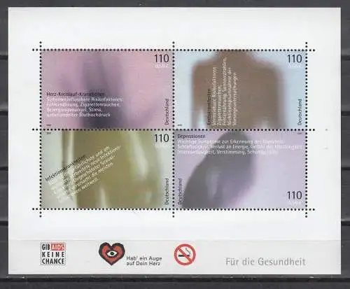 Bundesrep. Deutschland 2001 Nr Zehnerbogen Block 54 Postfrisch / **