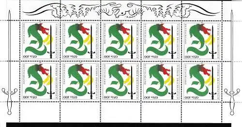 Bundesrep. Deutschland 2001 Nr Zehnerbogen 2207 Postfrisch / **