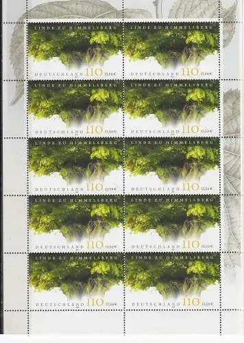 Bundesrep. Deutschland 2001 Nr Zehnerbogen 2208 Postfrisch / **