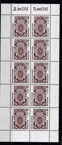 Bundesrep. Deutschland 2001 Nr Zehnerbogen 2210 Postfrisch / **