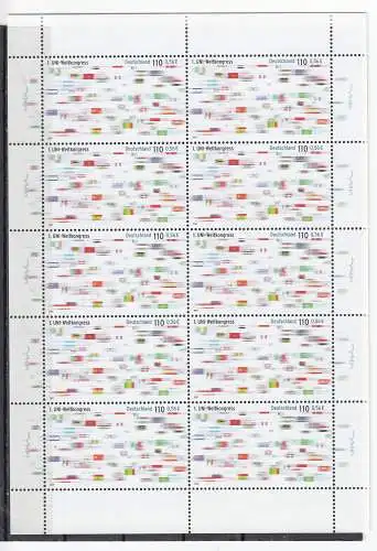 Bundesrep. Deutschland 2001 Nr Zehnerbogen 2214 Postfrisch / **