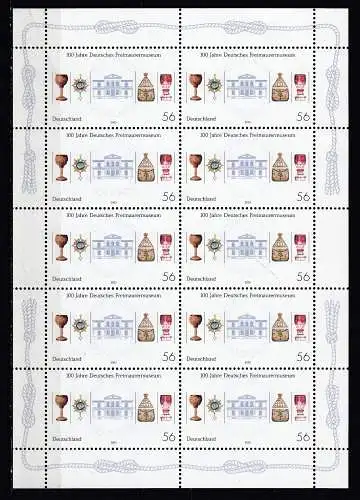 Bundesrep. Deutschland 2002 Nr Zehnerbogen 2247 Postfrisch / **